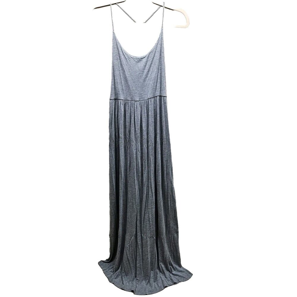 FINN & CLOVER Womens Gray Beachy Boho Open Back Maxi Dress Size Large